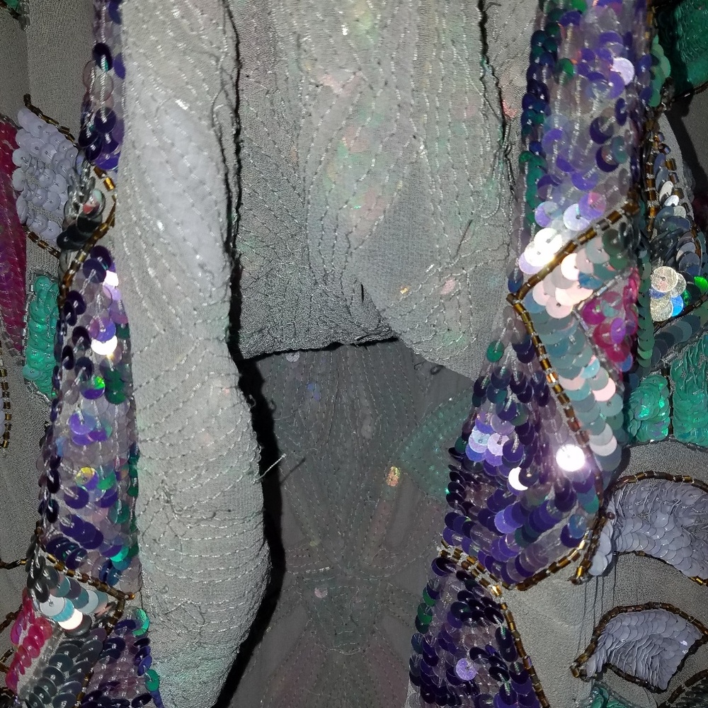 Nude & Iridescent Sequined - •ASOS• | Beaded Dress - Picture 6 of 8
